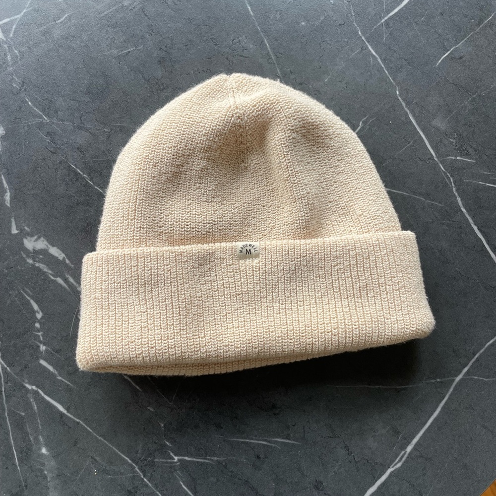 Cream Knit Beanie from Madewell